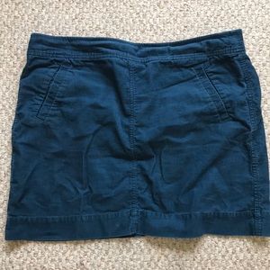Dark Peacock Blue Corduroy Skirt.